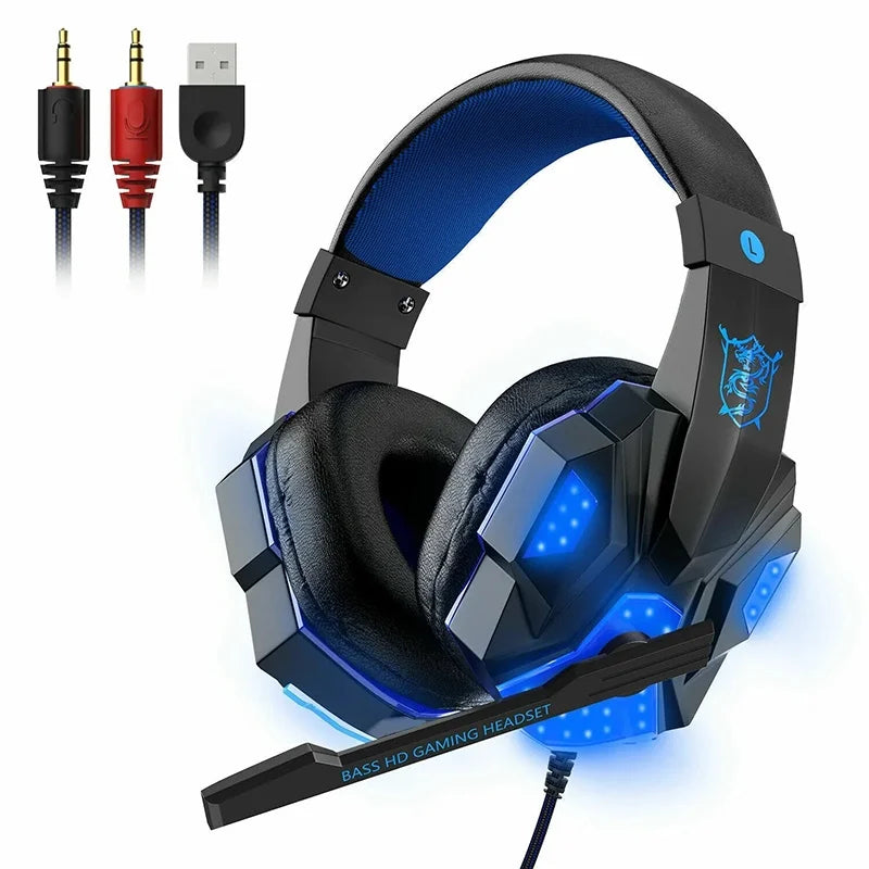 SEamopar Wired Gaming Headset 3.5mm – Stereo Bass & Mic Wired Gaming Headset HIP