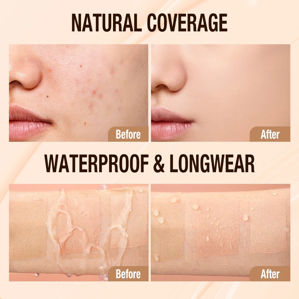 O.TWO.O Liquid Foundation Cream Face 30ml High Coverage Makeup Base Soft Mist Locking Waterproof Concealer Makeup Foundation HIP