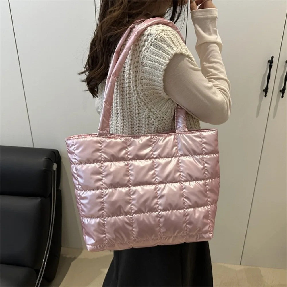 Quilted Padded Tote Bag – Large Capacity Shoulder Bag Quilted Tote Bag HIP
