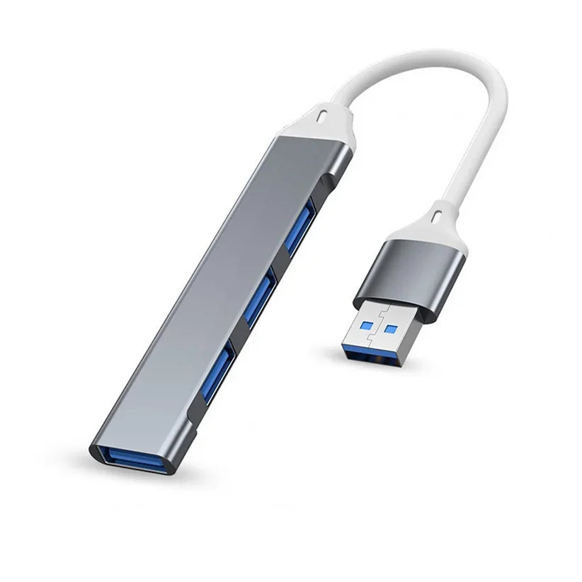 7-in-1 USB-C Hub 7-Port USB 3.0 OTG Adapter for MacBook USB-C Hub HIP 4 Ports USB Gray