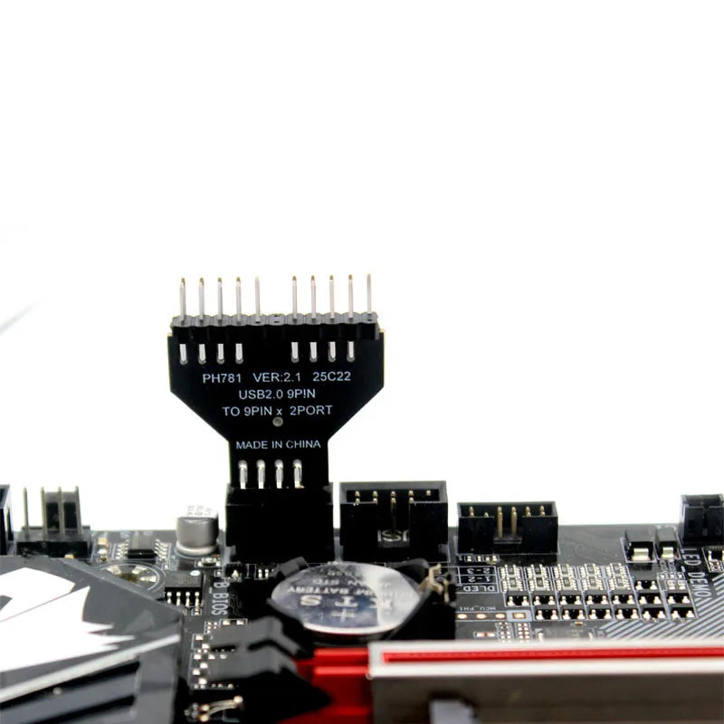 USB 3.0 19-Pin to Dual USB 2.0 9-Pin Splitter Adapter Cable USB Header Adapter HIP