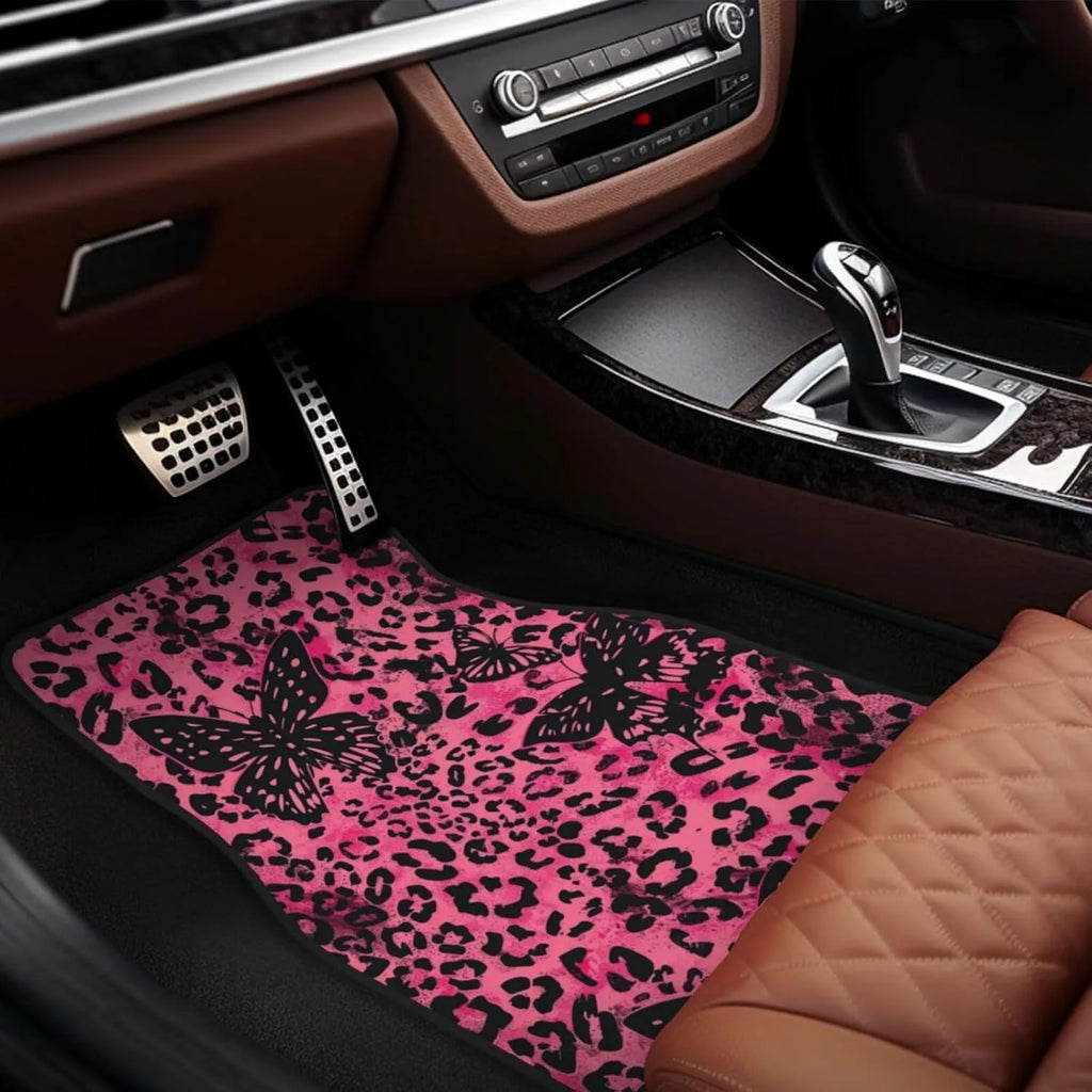 Leopard Butterfly Car Floor Mats – 4-Piece Universal Set Car Floor Mats HIP
