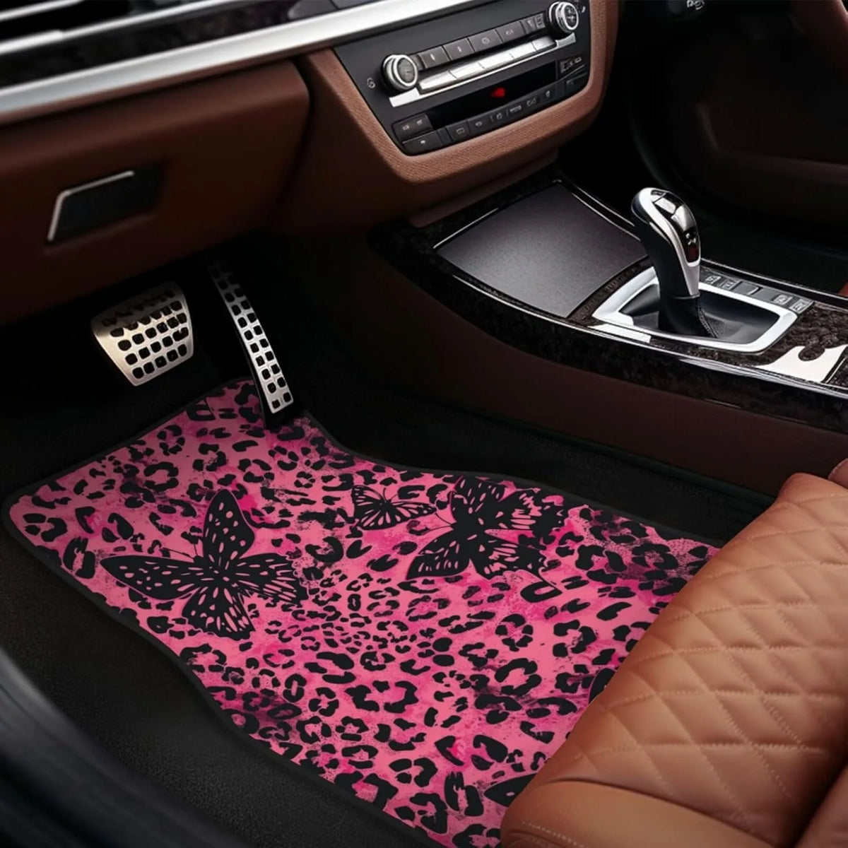 Leopard Butterfly Car Floor Mats – 4-Piece Universal Set Car Floor Mats HIP