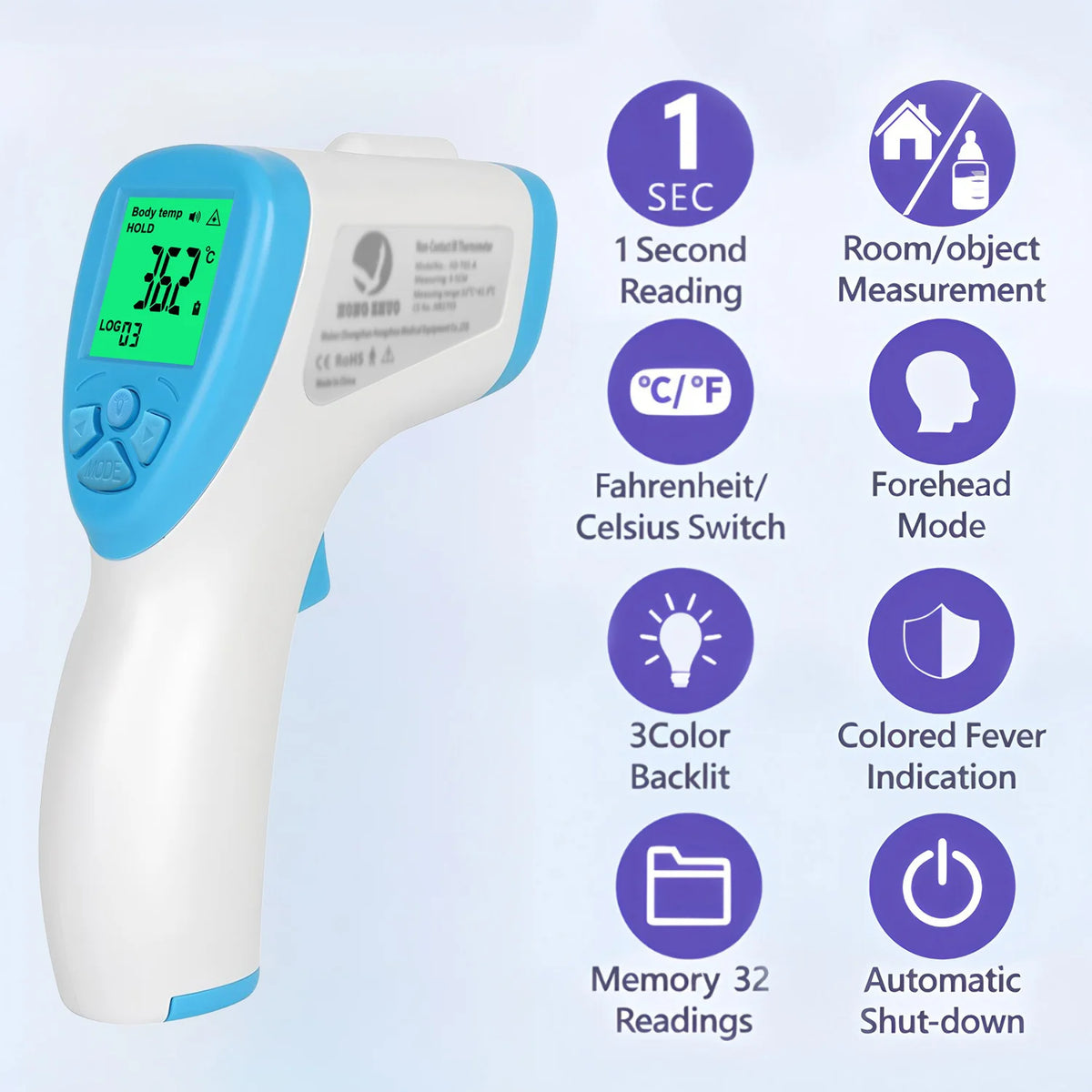 Non-Contact Infrared Thermometer – Tri-Color LED for Family Infrared Thermometer HIP