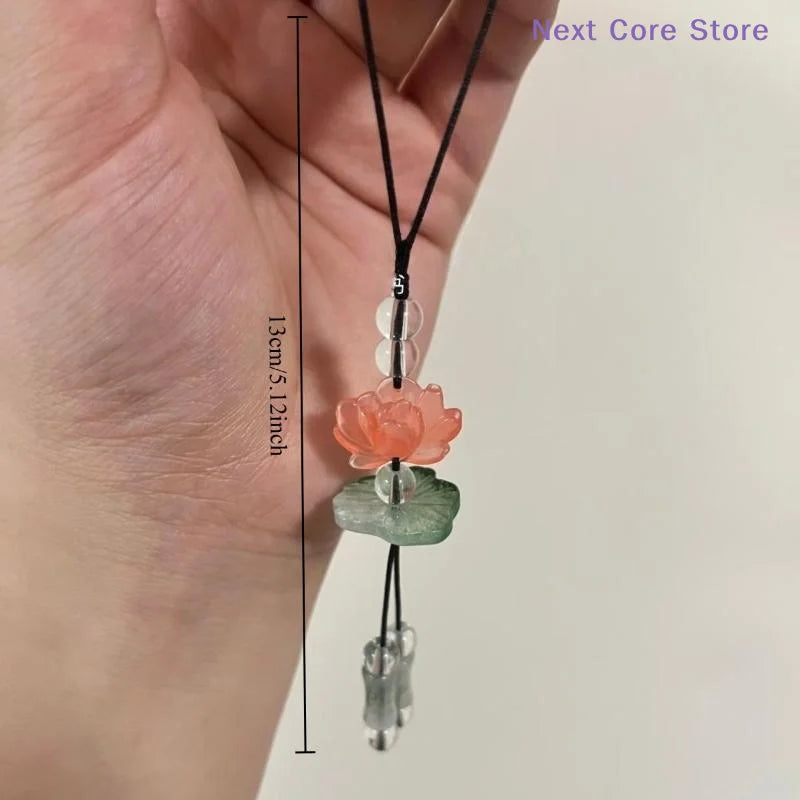 Lotus Flower Beaded Keychain – Phone Charm & Bag Pendant | HIP Beaded Keychain Charm HIP