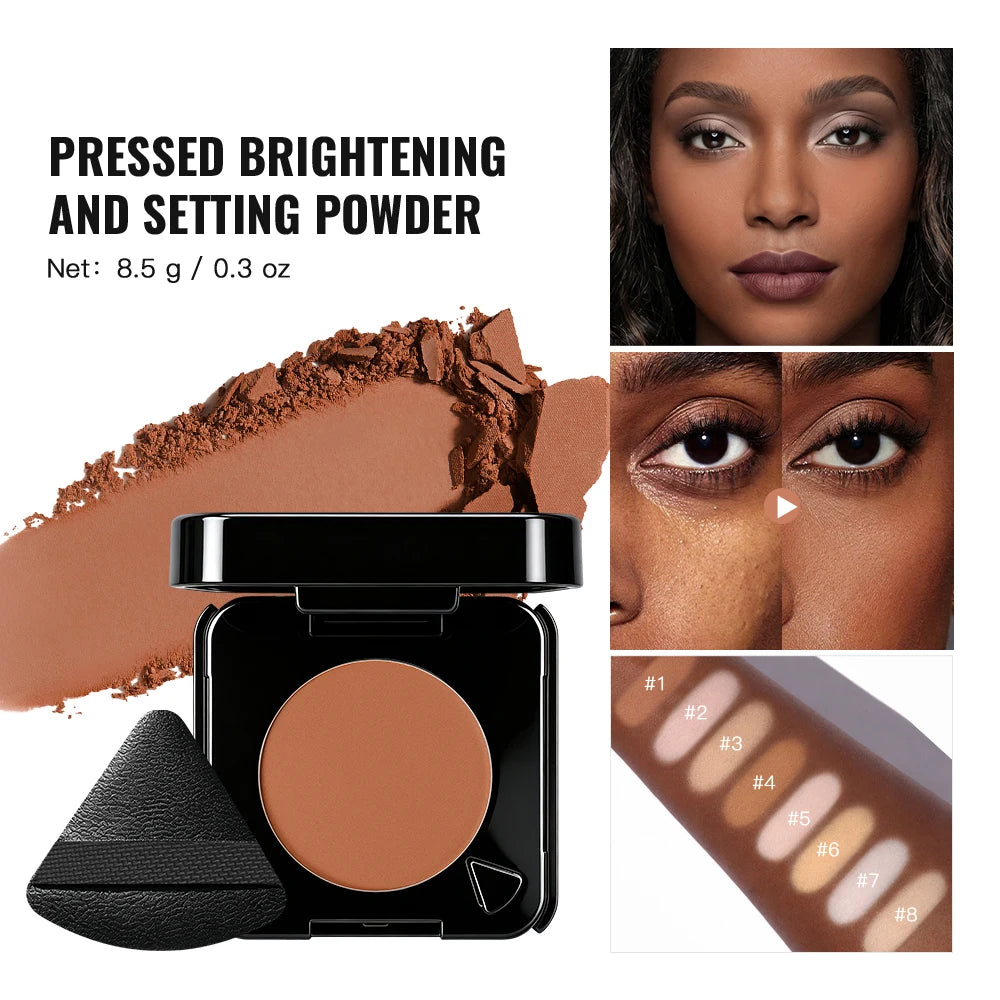 3 In 1 Setting Pressed Powder Phone Grip With Mirror Makeup Powder Brightening Long Lasting Control oil Matte Easy Makeup HIP