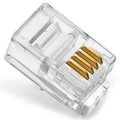 4P4C RJ9 Gold-Plated Telephone Handset Connectors – 50 or 100 Pack Telephone Connectors HIP 4P4C RJ9 100pcs