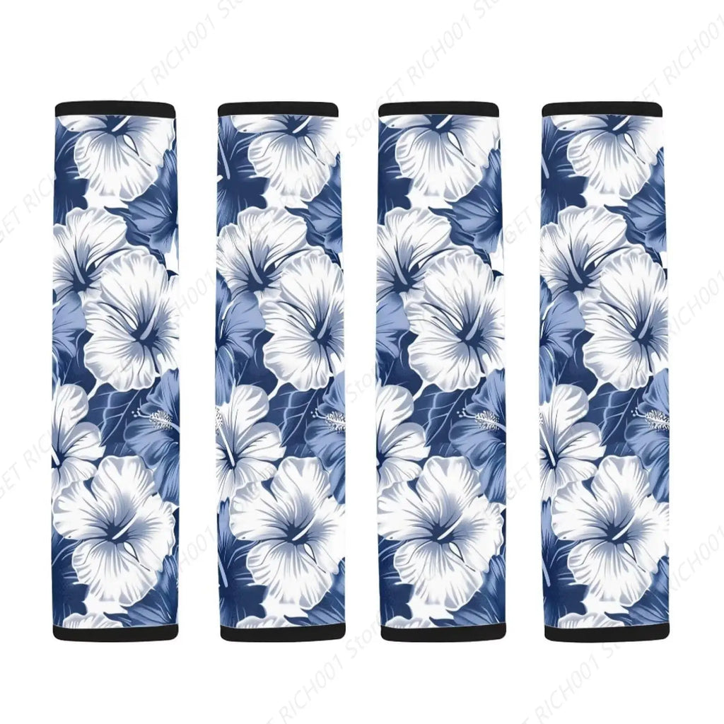 Blue Hibiscus Seat Belt Shoulder Pad Covers – Set of 2 Seat Belt Pad Cover HIP