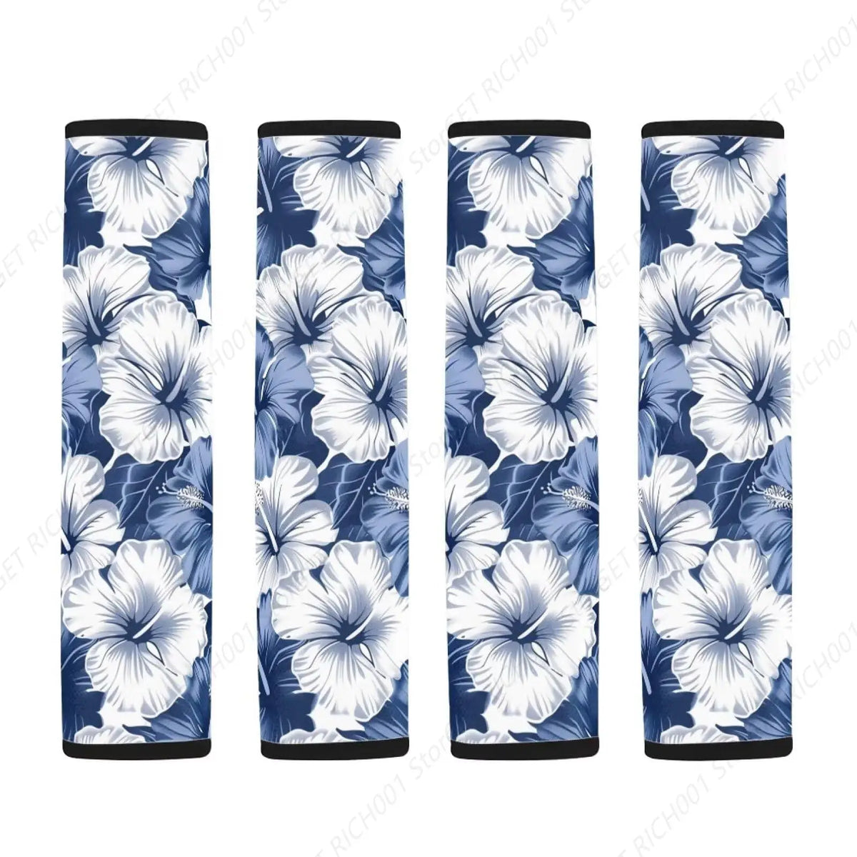 Blue Hibiscus Seat Belt Shoulder Pad Covers – Set of 2 Seat Belt Pad Cover HIP