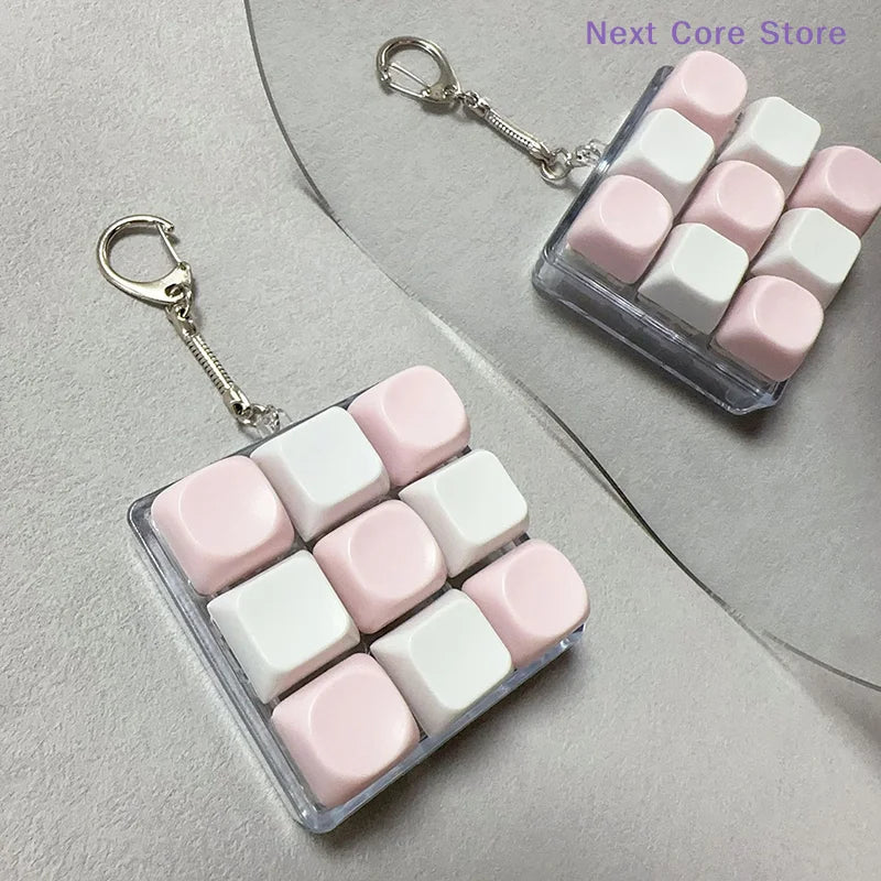 9-Key Mechanical Fidget Keychain | Keyboard Switch Tester Toy Fidget Keychain Toy HIP