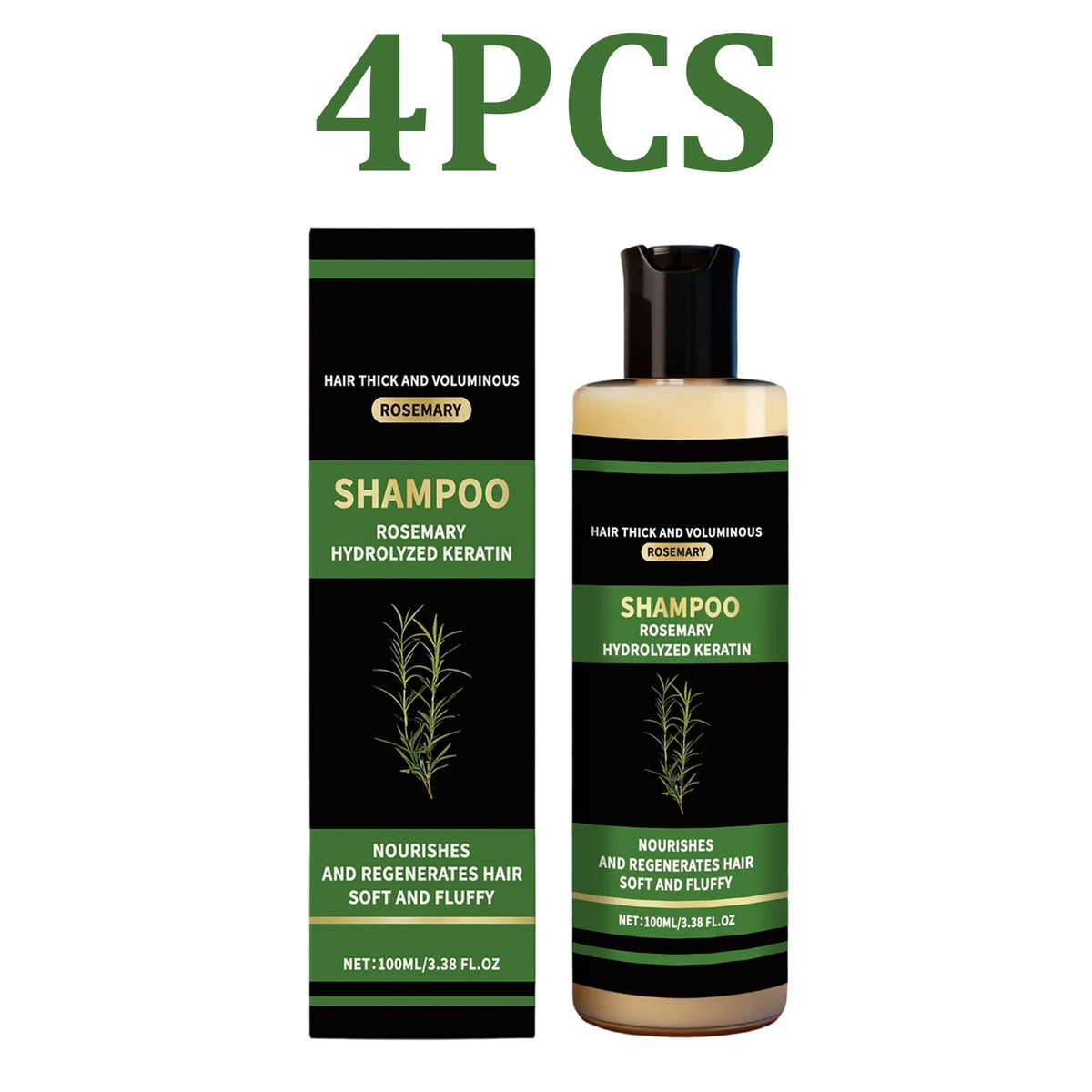 Keratin & Rosemary Oil Moisturizing Shampoo – Volumizing Moisturizing Shampoo HIP 4PCS