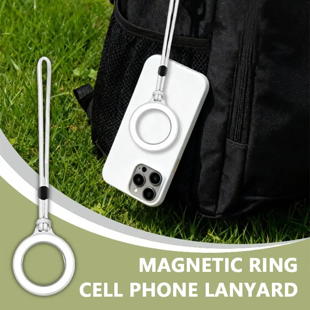 Universal Mobile Phone Magnetic Ring Lanyard Detachable Phone Charm Magnet Ring Wirst Adjustable Bag Strap for iPhone HIP