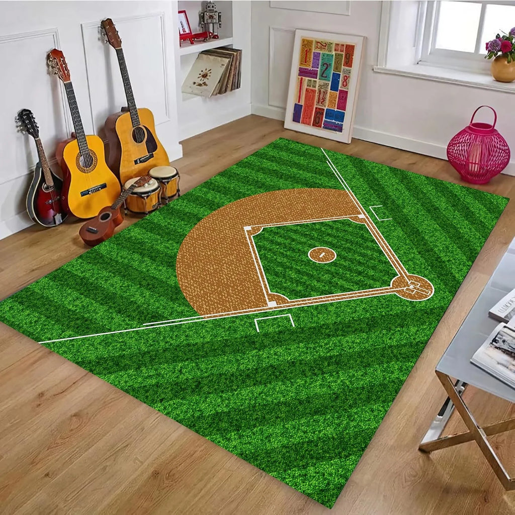 Baseball Non-Slip Area Rug – Sports Bedroom & Living Room Mat Sports Area Rug HIP 1 50x80cm-Felt