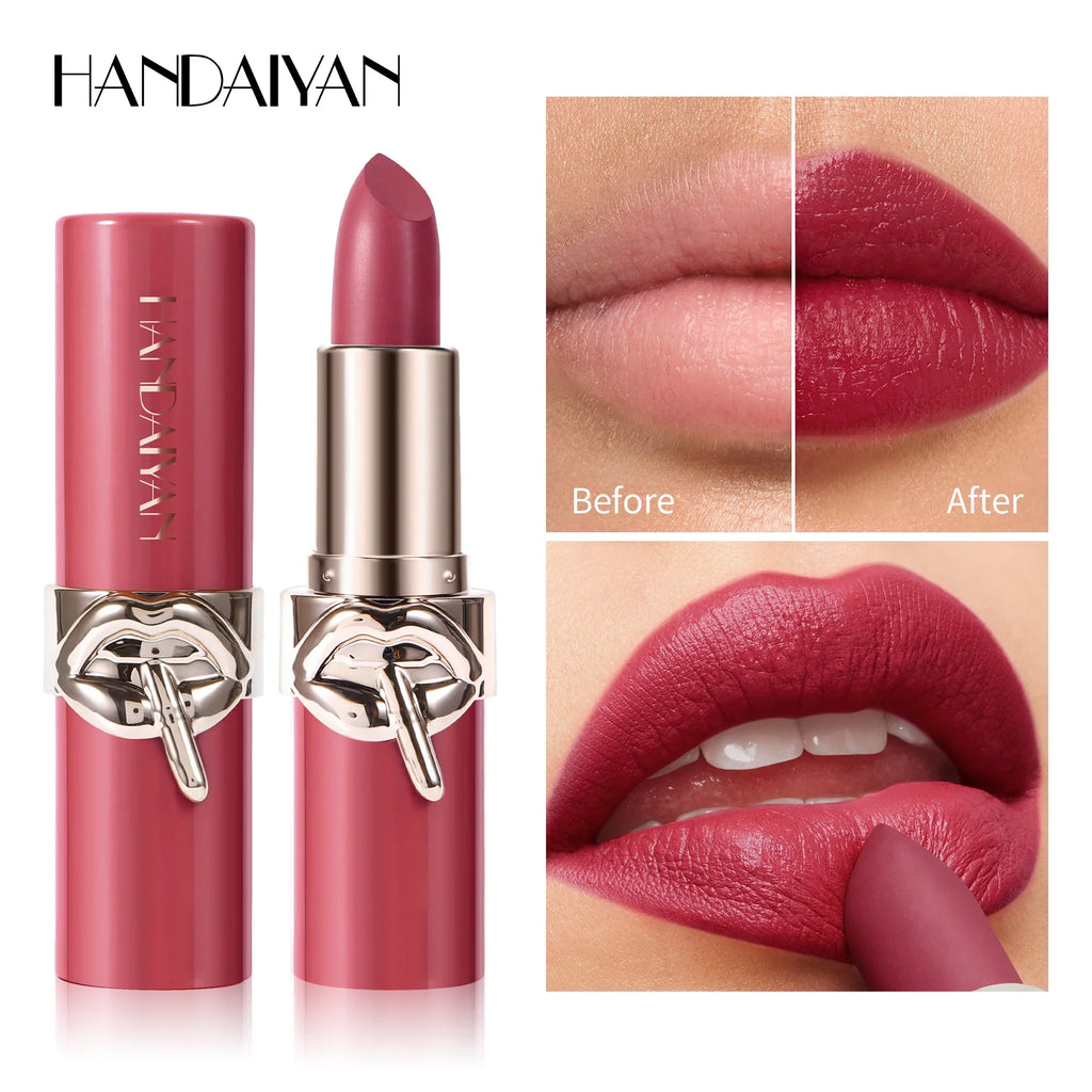 Handaiyan Creamy Velvet Lipstick – 6 Shades, Long-Lasting Velvet Matte Lipstick HIP