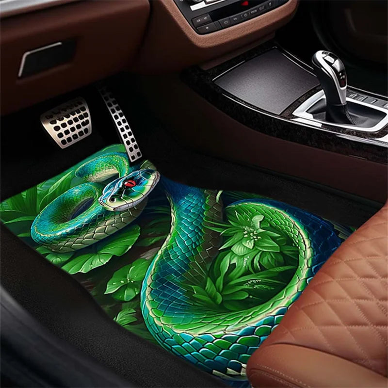 Green Snake Car Floor Mats – Non-Slip, Washable, Universal Fit Car Floor Mats HIP