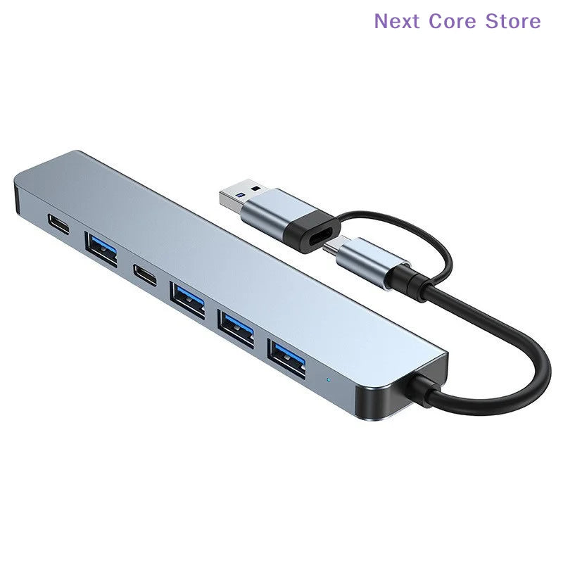 7-in-2 USB Hub Docking Station – USB-C, 3.0 & Card Reader USB Hub Docking Station HIP