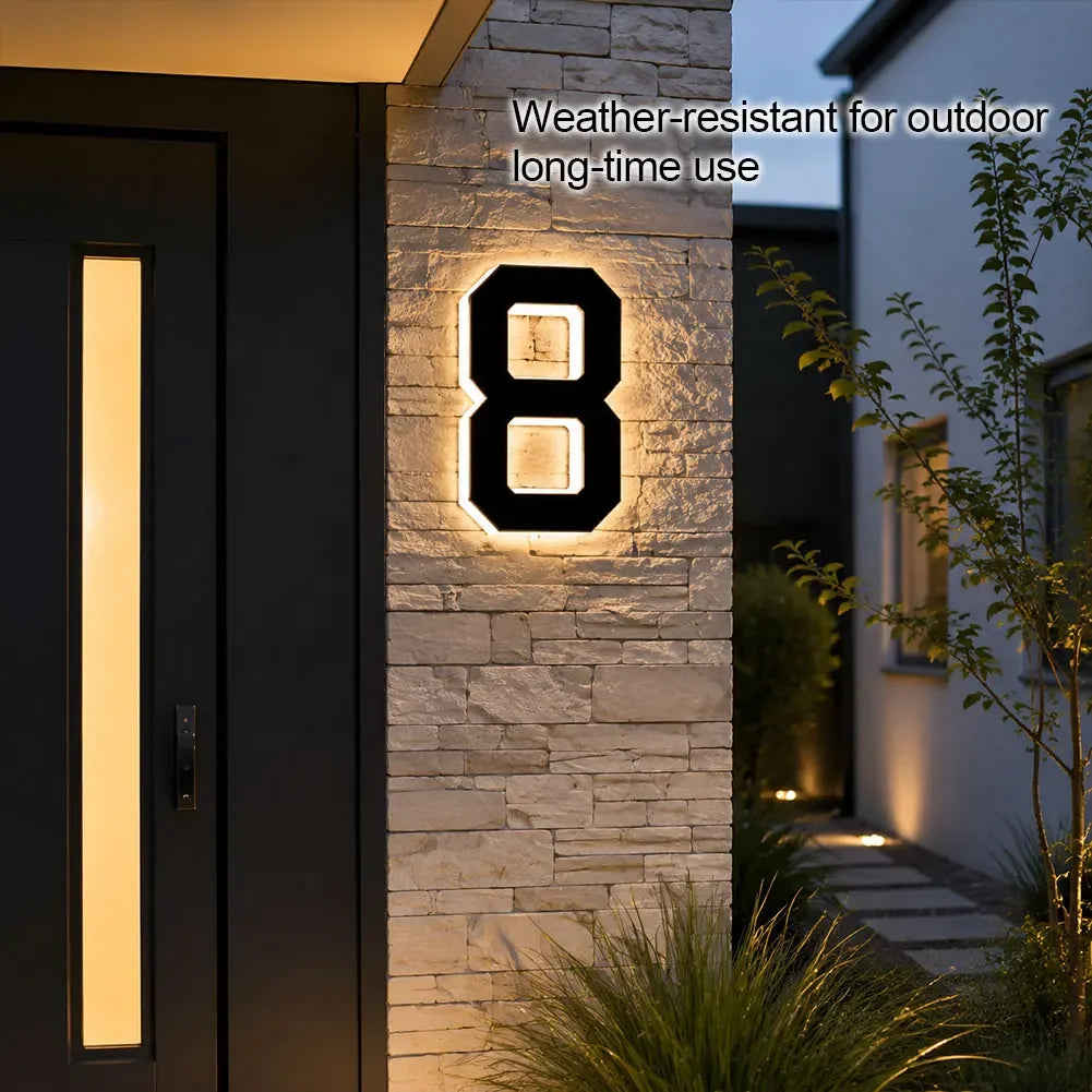 12Cm/4.7In LED Address Sign 0‑9 & ABCD With 1000Mah Battery Solar Wall Number Letter Light For Door Porch Garden HIP