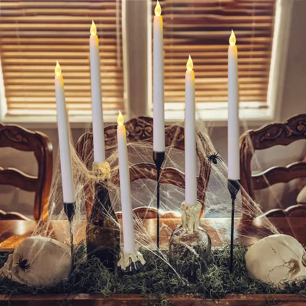 Flameless Pointed Candle Light Long Christmas LED Candle Battery Powered Decorative Church Flickering Candle Light for Event HIP