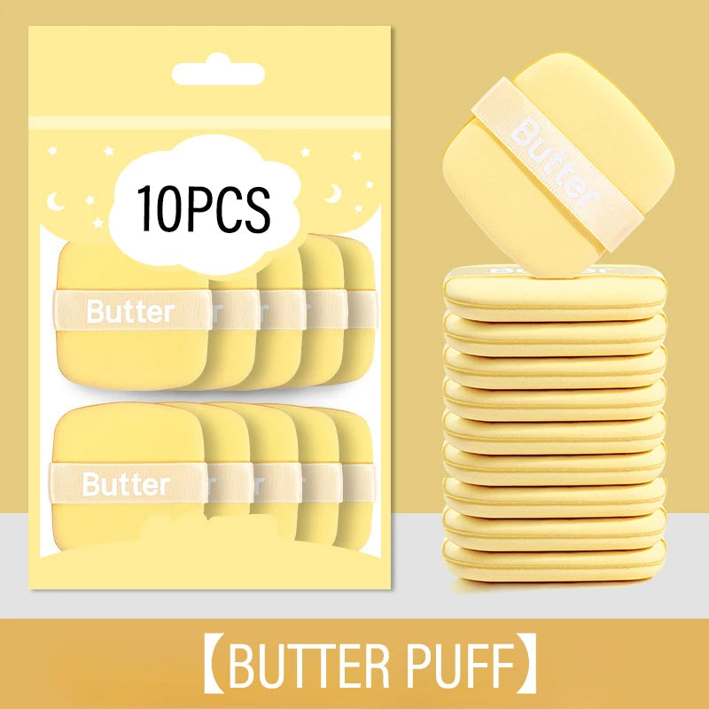 Butter Puff Air Cushion Biscuit Super Soft Becomes Bigger When Encountering Water Liquid Foundation Makeup Tool Is Double-sided HIP 10Pcs No Box
