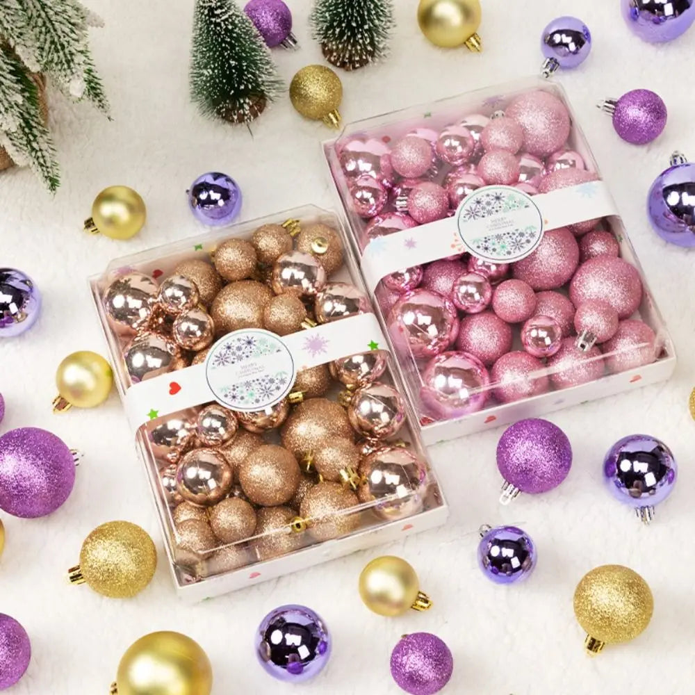 42-Pc Christmas Ball Ornament Set – 7 Colors, 3 Sizes Christmas Ornament Set HIP