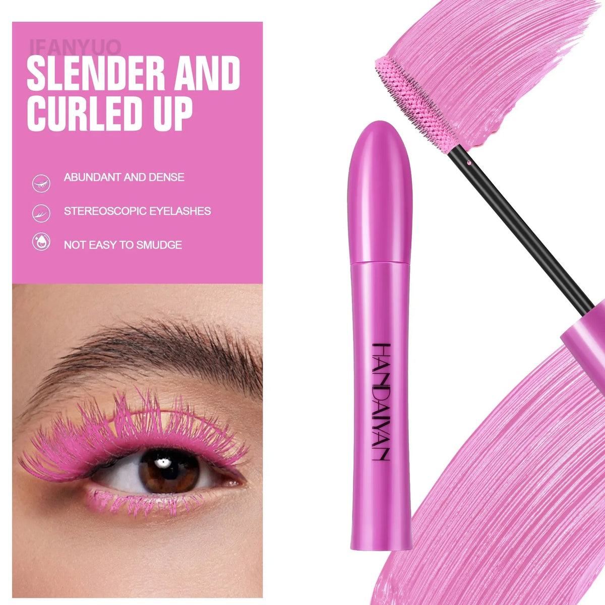 Pink Brown Eyelashes Mascara Colorful Stage Makeup Colored Mascara Cream Blue Green Lasting Waterproof Mascara Curling Eyelashes HIP