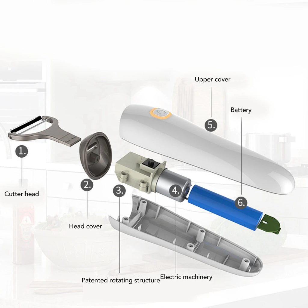 Electric Peeler Handheld USB Rechargeable Fruit Vegetables Peeler with 3 Cutter Heads for Home Handheld Electric Peeler HIP