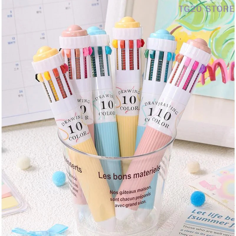 28-Color Multicolor Ballpoint Pen – 0.8mm Press Grip Writing Pen Multicolor Ballpoint Pen HIP