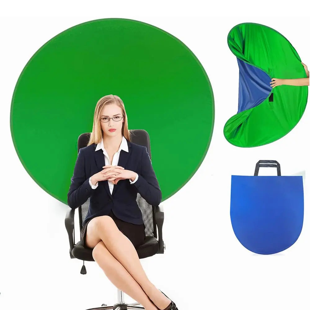 Double-Sided Green & Blue Chromakey Chair Backdrop Screen Photography Backdrop HIP
