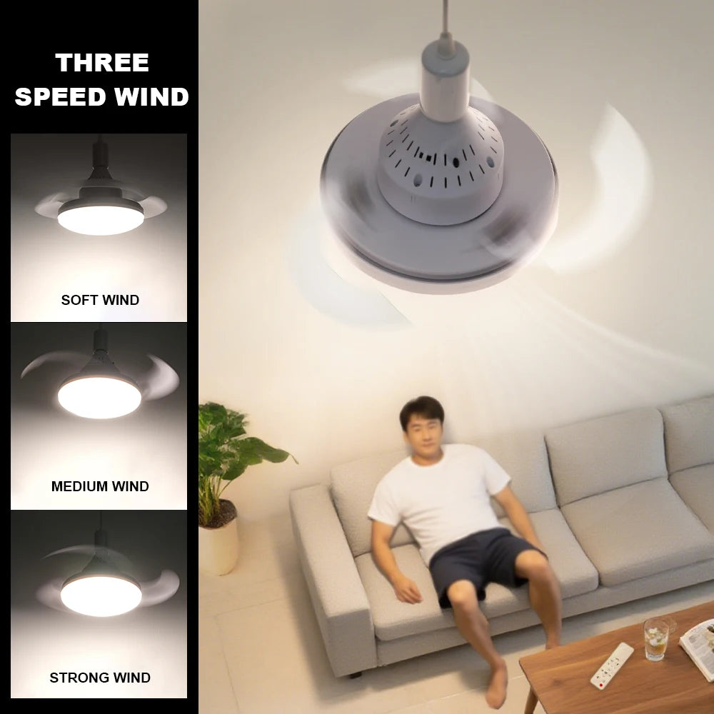YNL LED Ceiling Fan Light E27 Remote Control – Modern Dimmable Ceiling Fan Light HIP