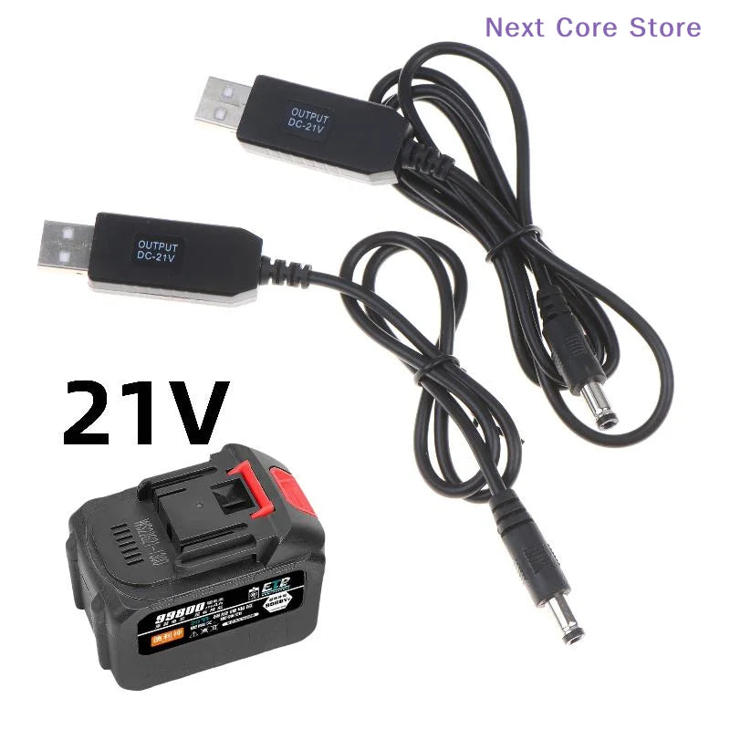 5V to 21V Boost Charging Cable – USB DC Adapter for Lithium USB Boost Adapter Cable HIP