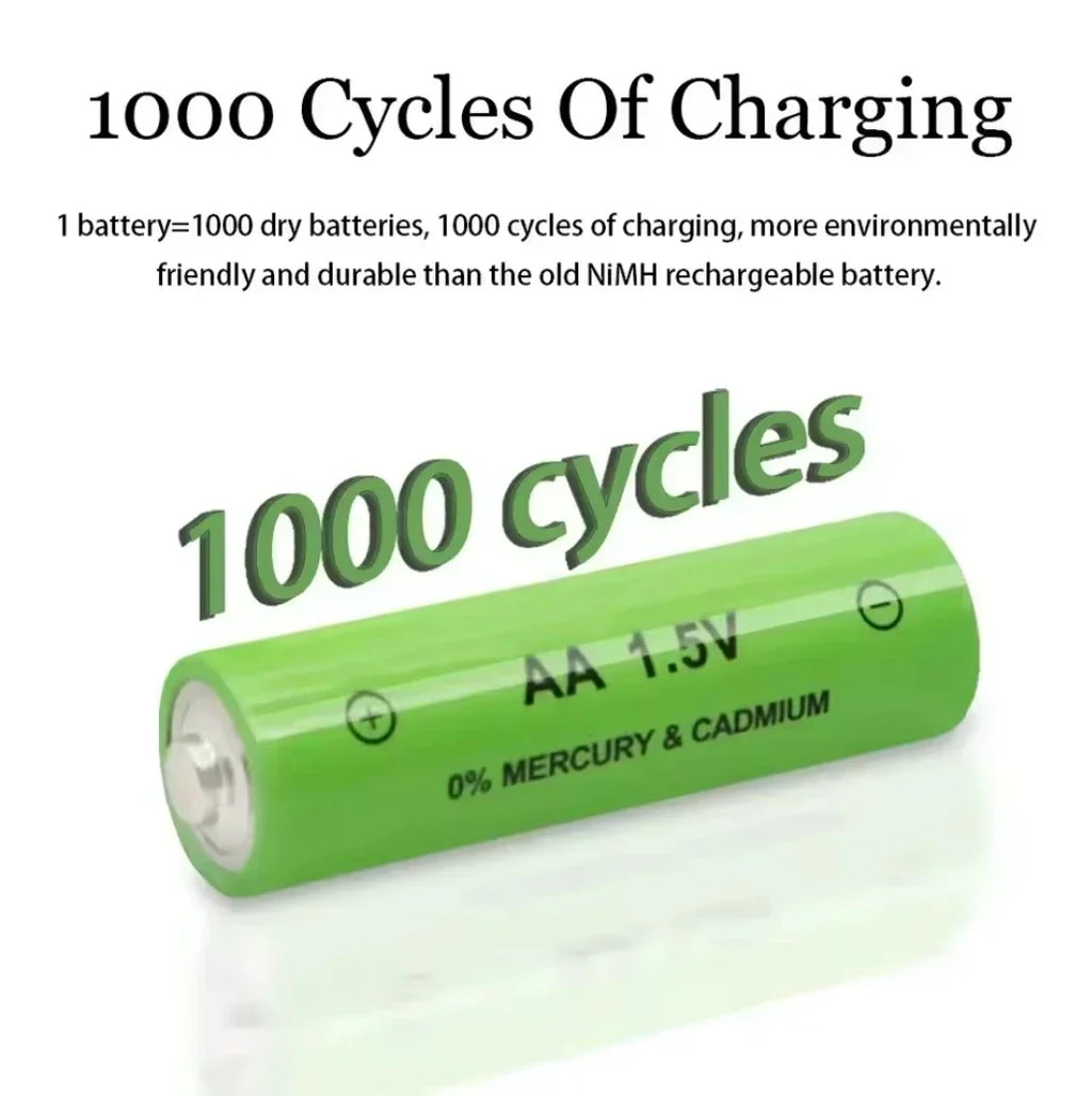 NDNNAS AA 3000mAh 1.5V Rechargeable Batteries | 1000 Cycles Rechargeable AA Batteries HIP