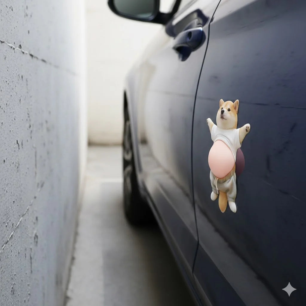 Funny Shiba Inu Car Door Anti-Collision Strips Silicone 3D Butt Protection Stickers Cute Cartoon Decorative Auto Accessories HIP