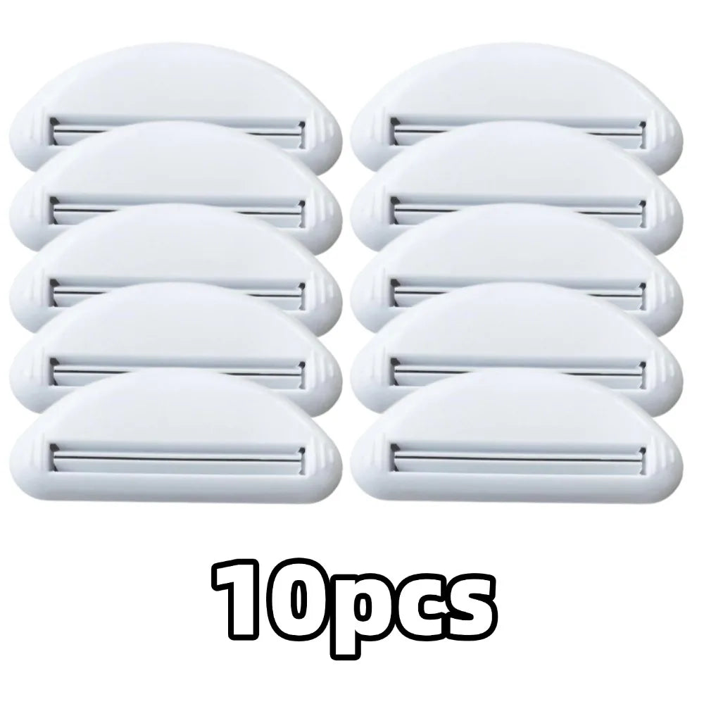 1/5/10pcs Toothpaste Squeezer Manual Toothpaste Dispenser Cream Tube Squeezer Bathroom Squeeze Paste Extruding Squeezing Clip HIP 10pcs white
