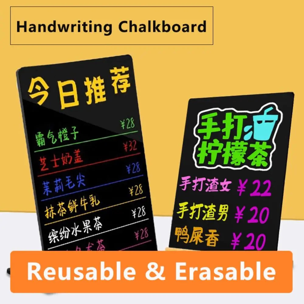 Freestanding Acrylic Chalkboard Sign – Erasable A3 A4 A5 A6 Tabletop Chalkboard Sign HIP