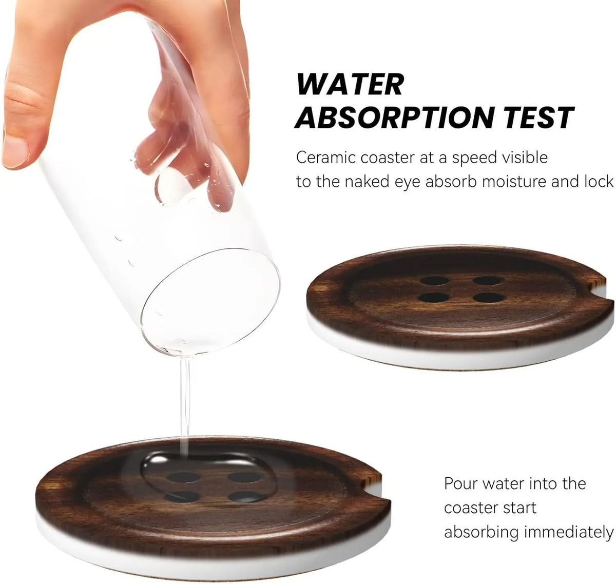 2-Pack Ceramic Car Cup Holder Coasters – Absorbent Anti-Slip Car Cup Coasters HIP