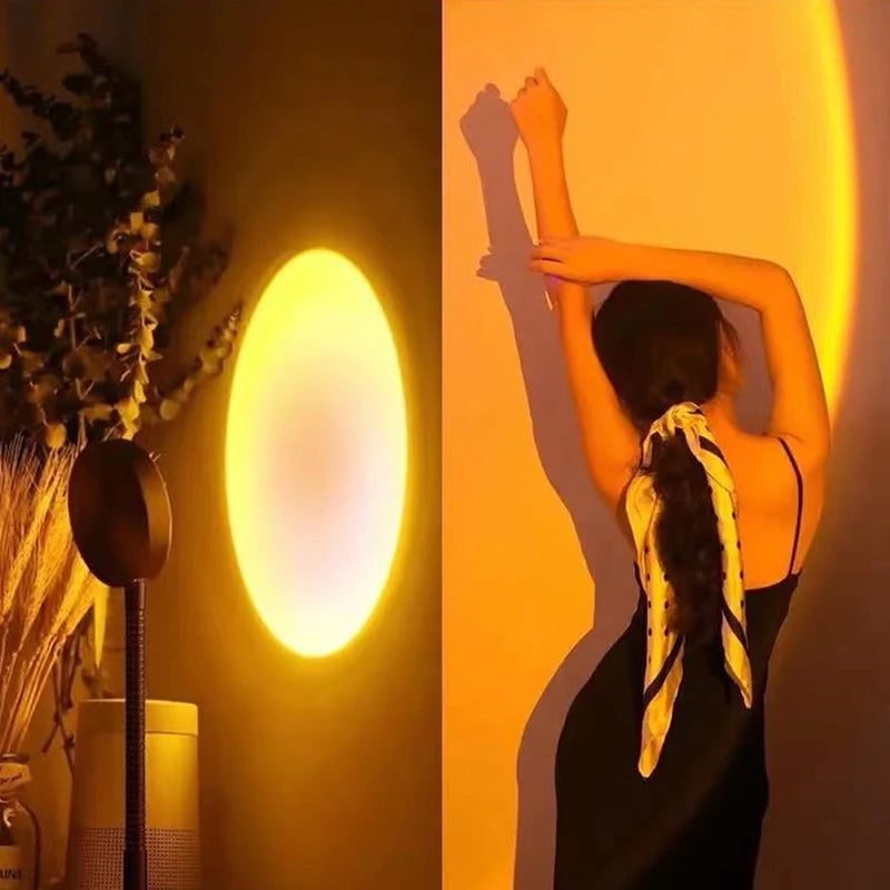 Led USB Sunset Lamp Projector Home Decor Night Light Portable Mood Light For Bedroom Living Room Wall Photography Neon Lights HIP