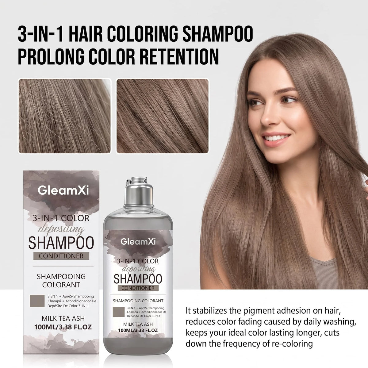 3-in-1 Hair Dye Shampoo – Colour, Cleanse & Smooth Frizz Hair Dye Shampoo HIP