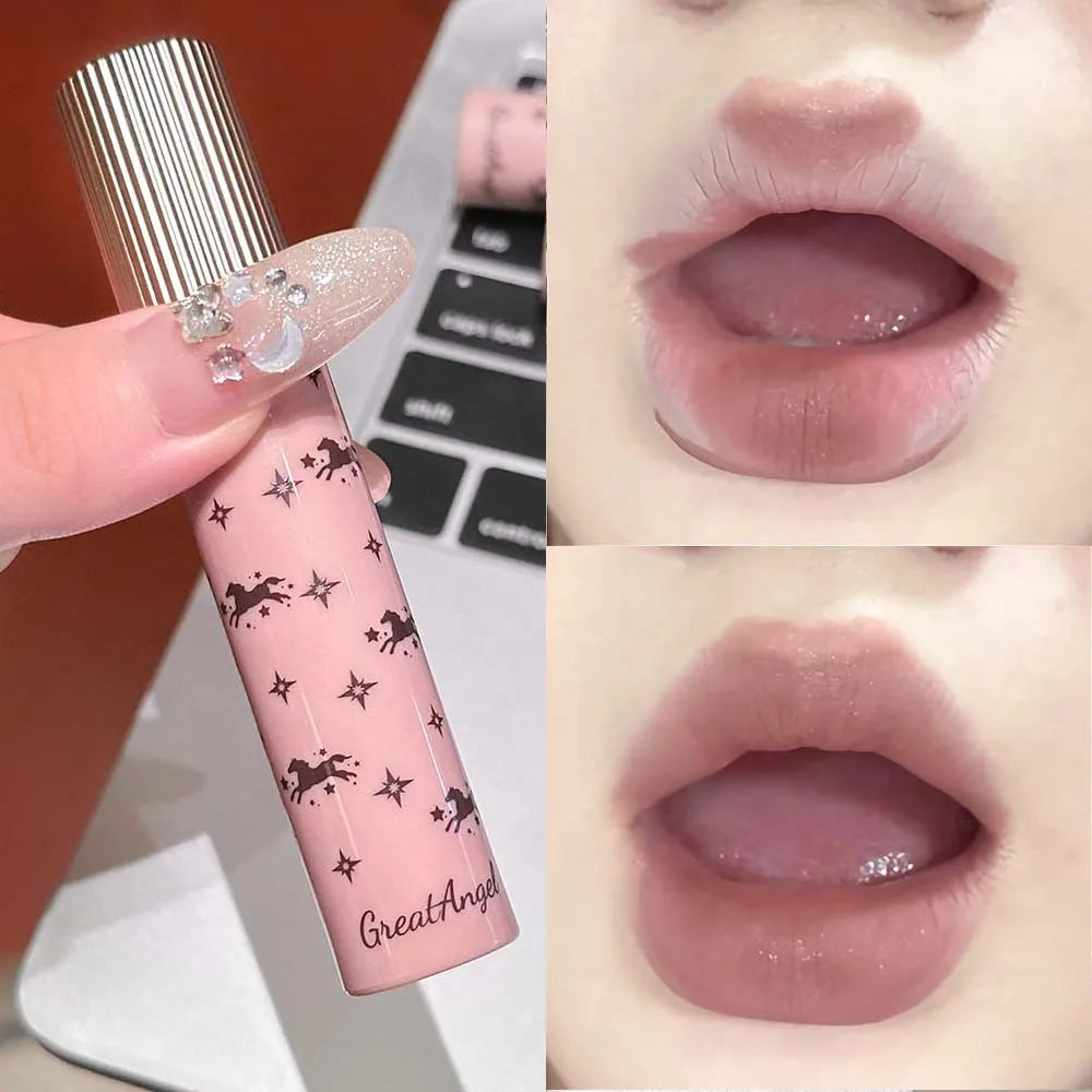 Silky Velvet Matte Lip Glaze Non-Stick Cup Smooth Lilac Gray Liquid Lipstick Highly Pigmented Transfer-Proof Lip Cream Makeup HIP