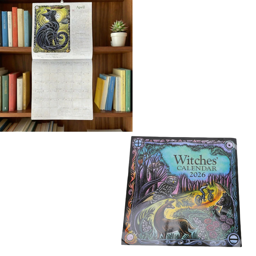 2026 Witches Calendar Coated Paper Astrological Witches Planner Calendar with Spells Rituals Moon Phases HIP