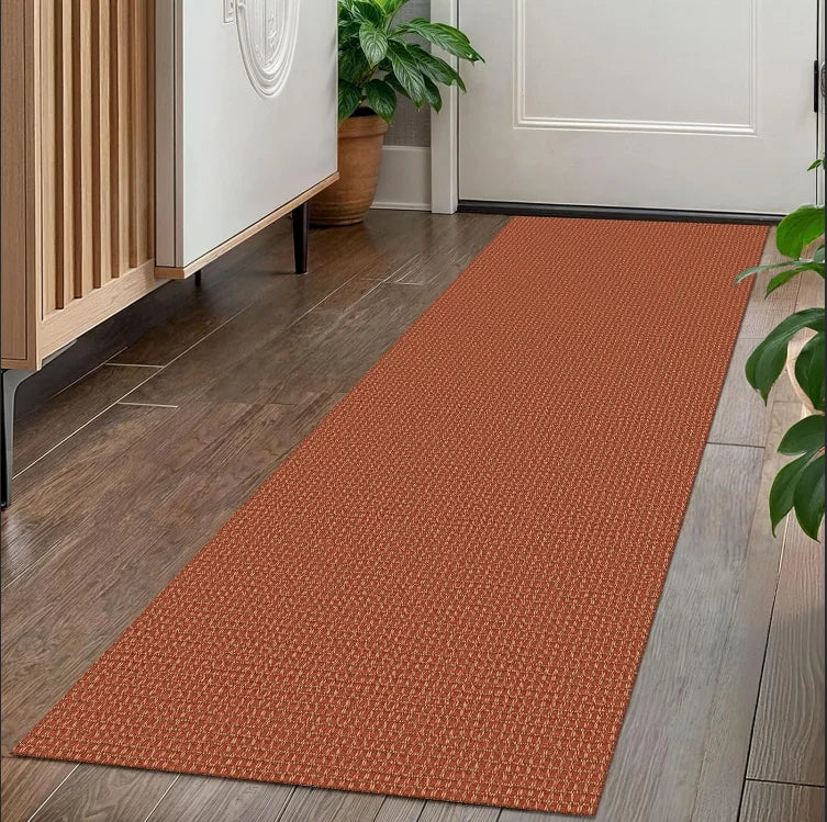 Orange Woven Runner Rug – Non-Slip & Washable | Hallway & Kitchen Woven Runner Rug HIP