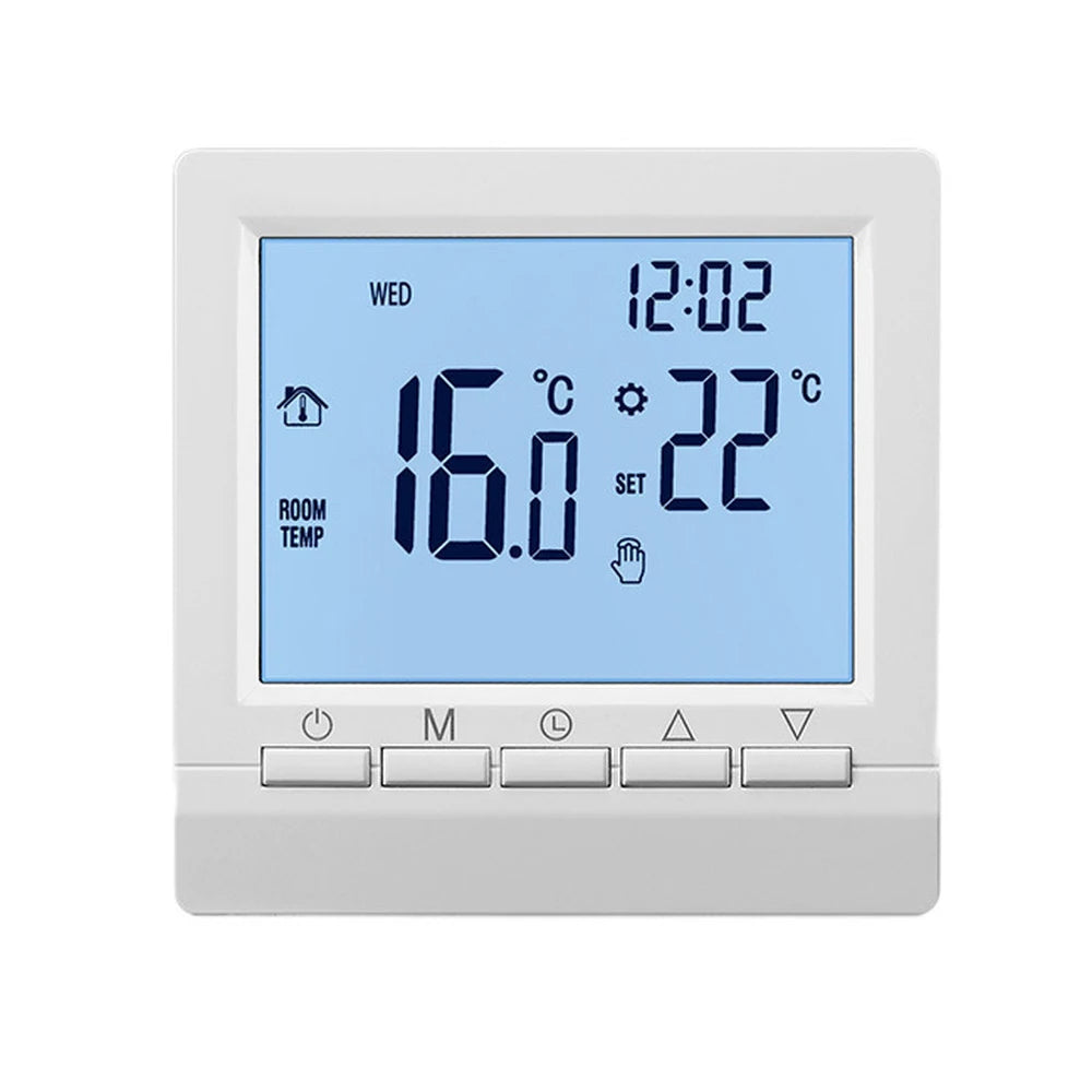 Programmable Smart Thermostat – Gas Boiler & Floor Heating Programmable Thermostat HIP White Backlight