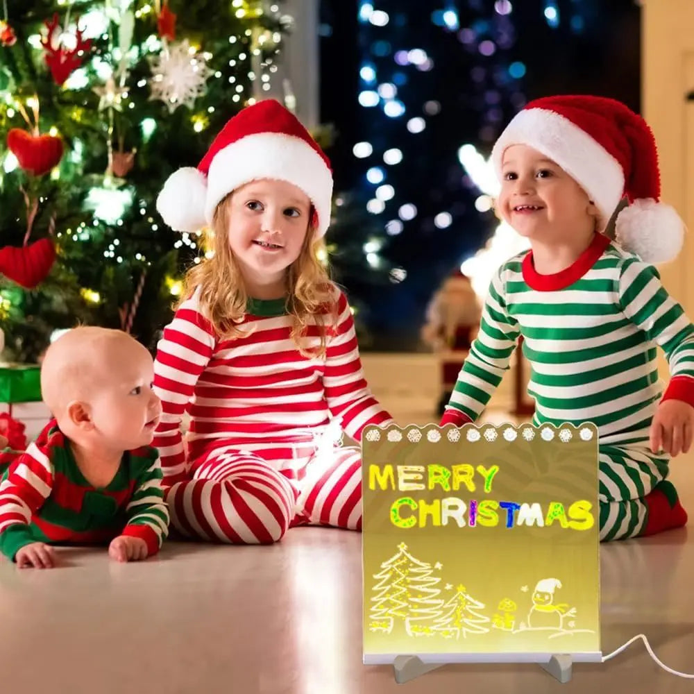 LED Acrylic Message Board – Erasable Light-Up Note Board LED Dry Erase Board HIP