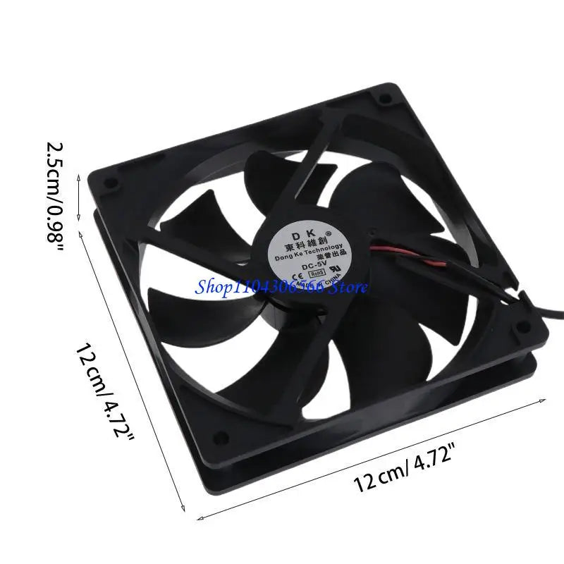 Quiet 120mm 5V USB Cooling Fan – Porous Bearing, Low Noise USB Cooling Fan HIP