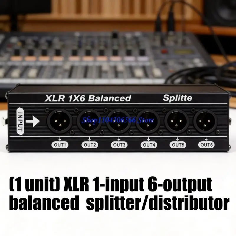 XLR 1 to 6 Balanced Sound Splitter – Metal Pro Audio Audio Signal Splitter HIP