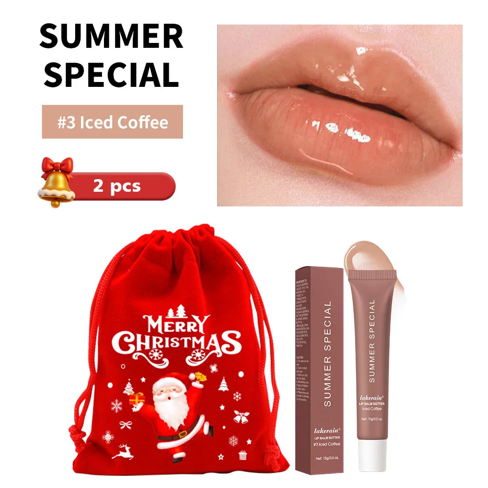 5 Colors Hydrating Lip Stain Lip Balm Plumping Lip Oil Glossy Lip Glaze Stick Moisturizing Lip Cosmetic Christmas Gift For Women HIP 3 Iced Coffee
