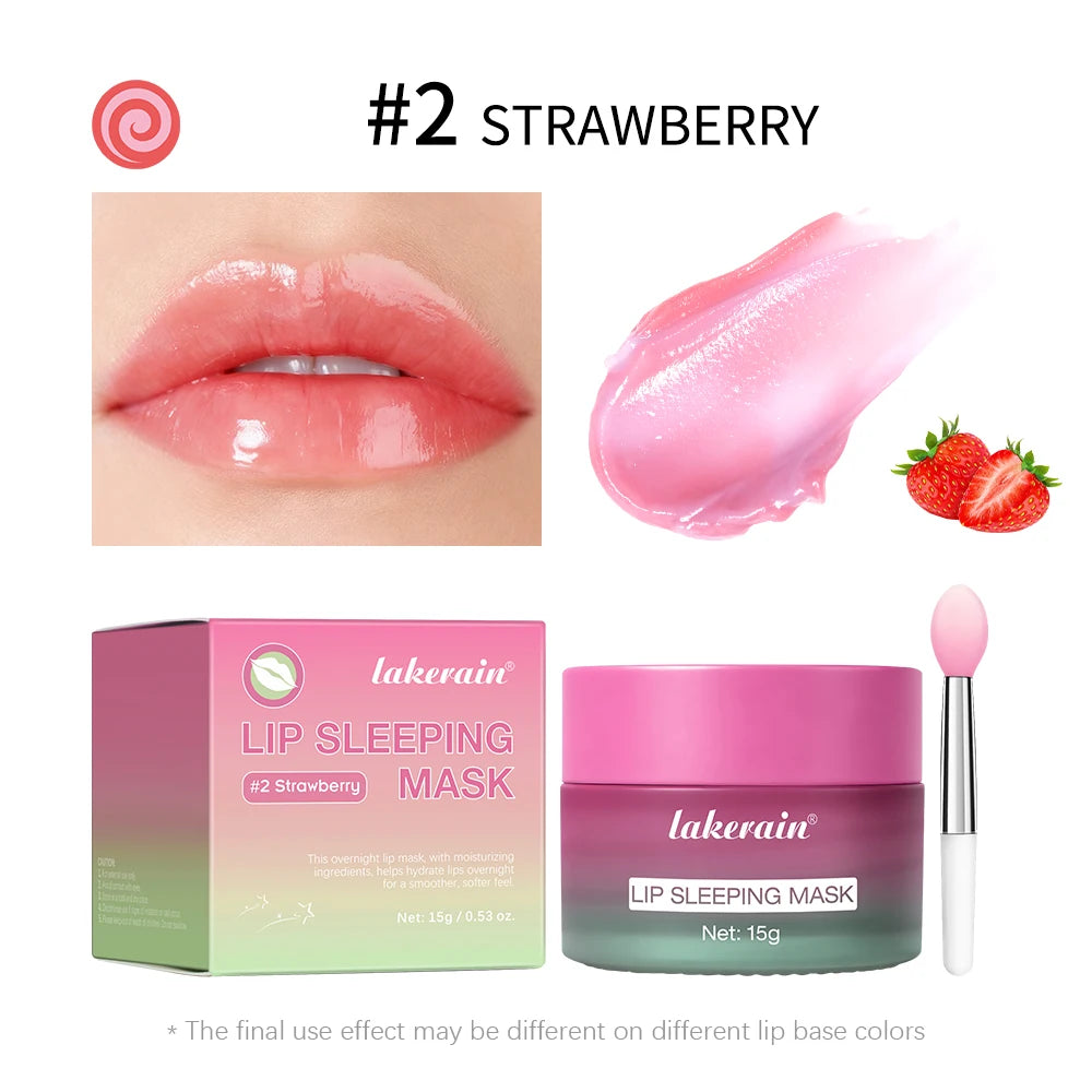 Blueberry Lip Sleeping Mask Overnight Dual Color Hydration For Dry Cracked Skin Reduces Fine Lines Moisturizing Nourish Lip Care HIP 2Strawberry