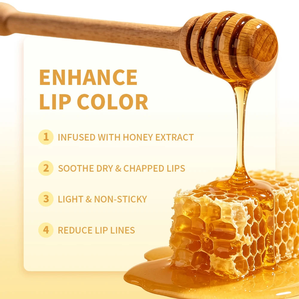 Natural Sheer Honey Tinted Lip Balm Moisturizing Plumping Smooth Enhance Natural Color Lip Care Daily Lip Cosmetics HIP