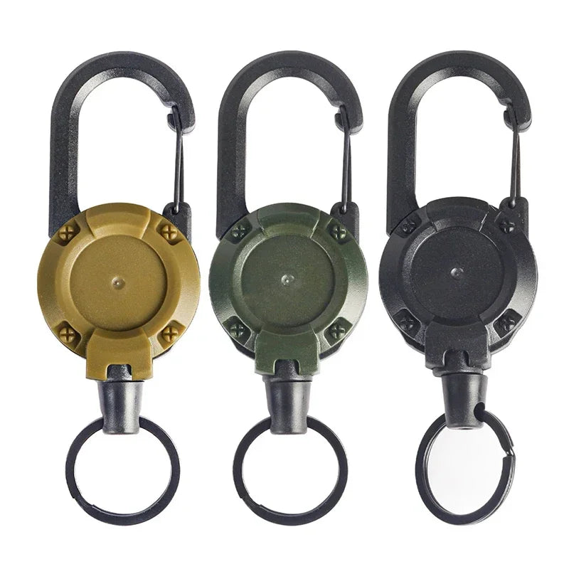 Retractable Carabiner Key Reel – Heavy Duty Steel Wire Rope Retractable Key Reel HIP