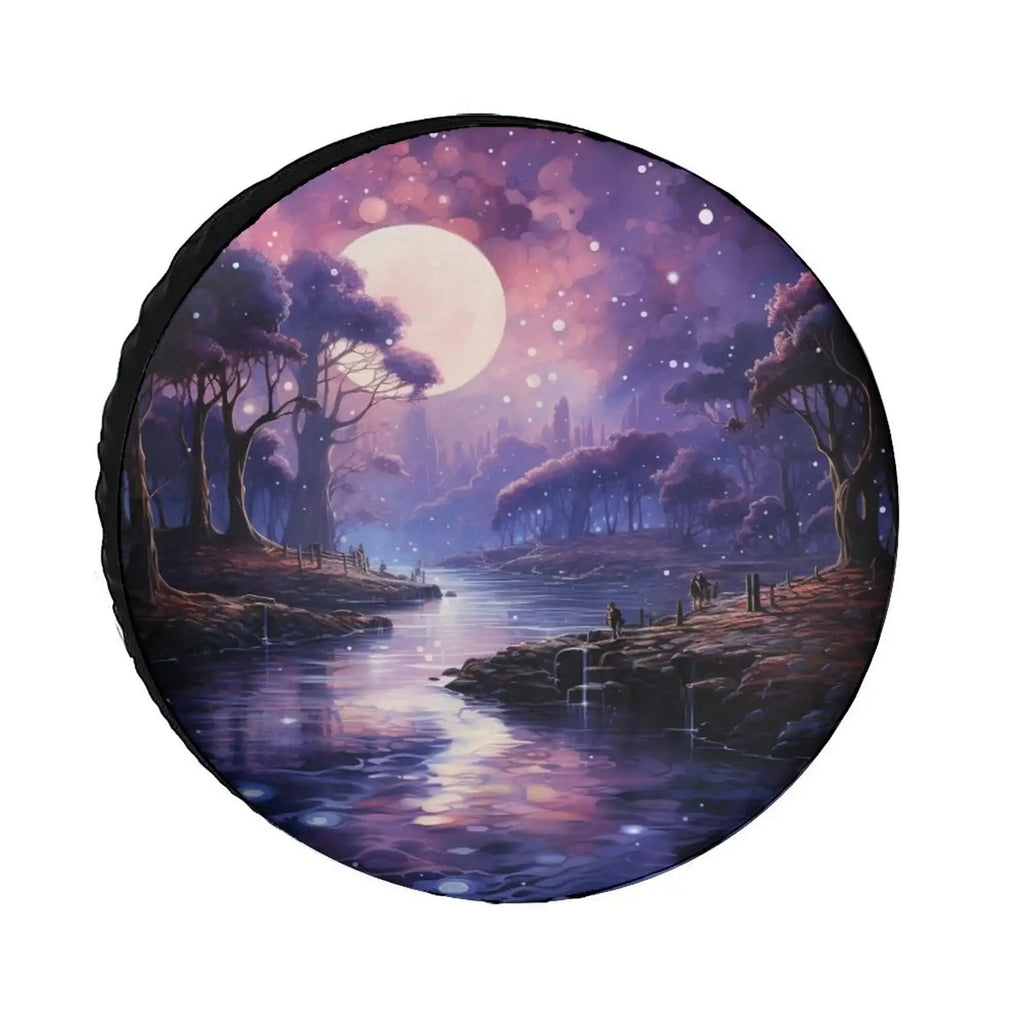 Galaxy Nebula Spare Tire Cover – Weatherproof Wheel Protector Spare Tire Cover HIP WHITE 14in