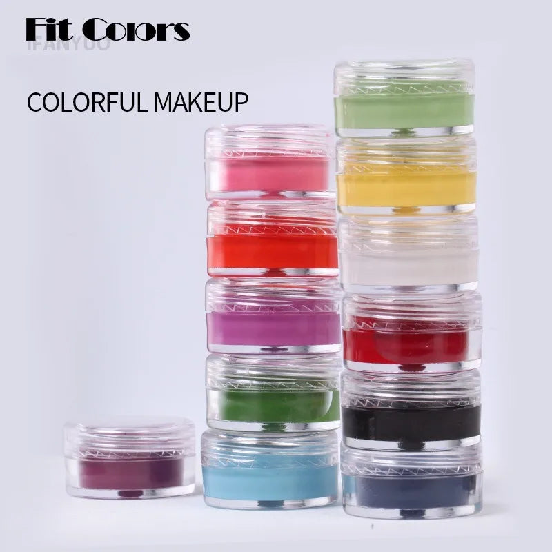 12Colors Eyeliner Cream Neon Colored Halloween Liner Eyeliner Pen Waterproof UV Blacklight Fluorescent Face Body Paint Makeup HIP